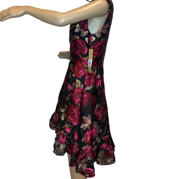 RACHEL Rachel Roy Sleeveless Floral Metallic Jacquard High-Low Dress Size 8 NWT - Picture 5 of 8